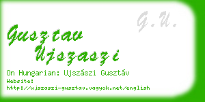 gusztav ujszaszi business card